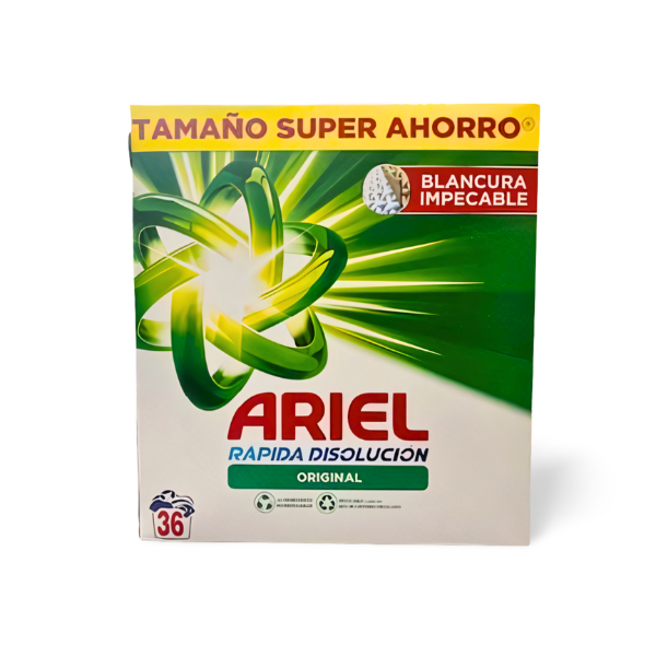 Detergente lavadora - Ariel detergente Original 36 lavados | Resultados impecables en cada lavado