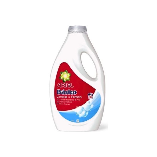 Detergente lavadora - Ariel detergente Básico 30 dosis | Ariel Básico: limpieza eficaz y asequible para cada lavado